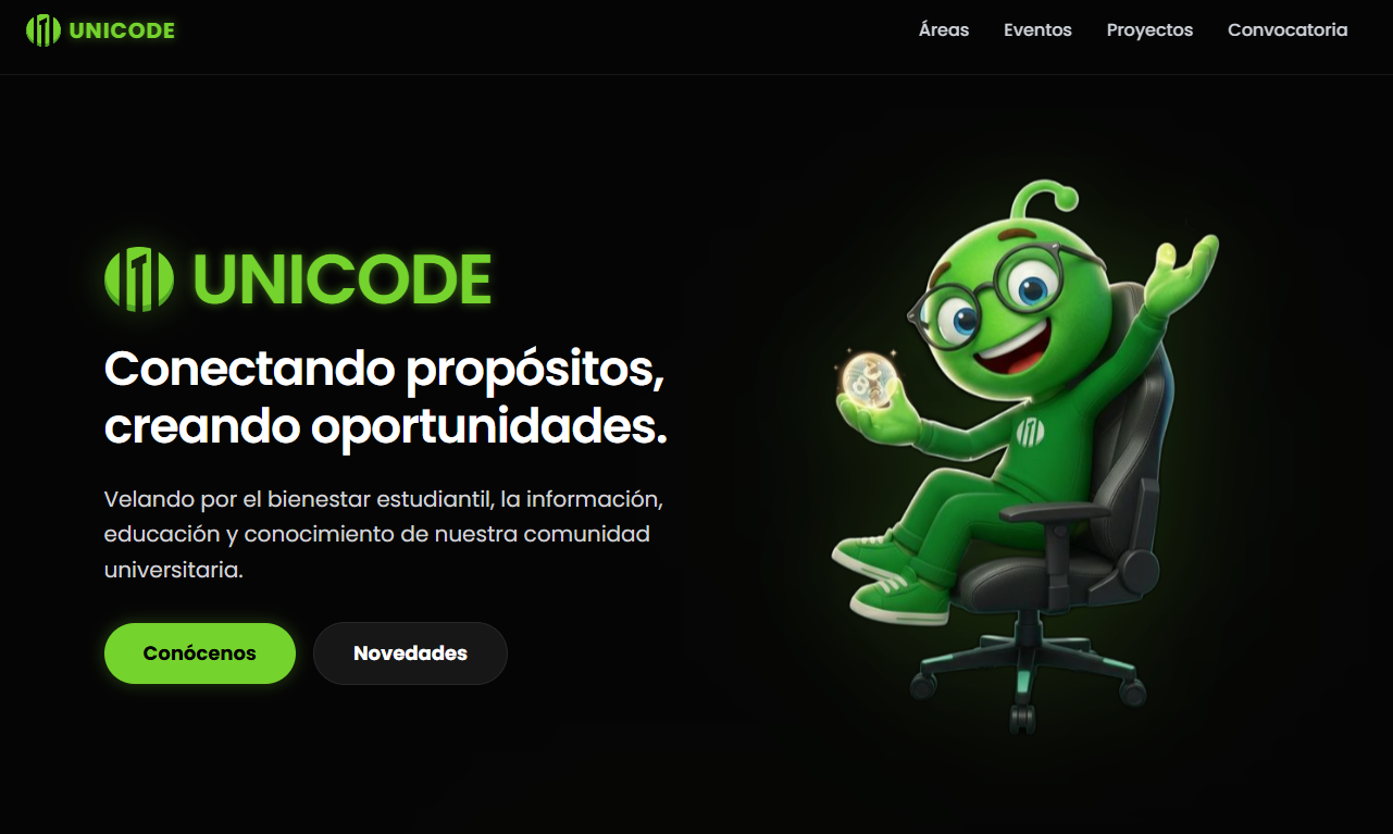 Landing Page Unicode